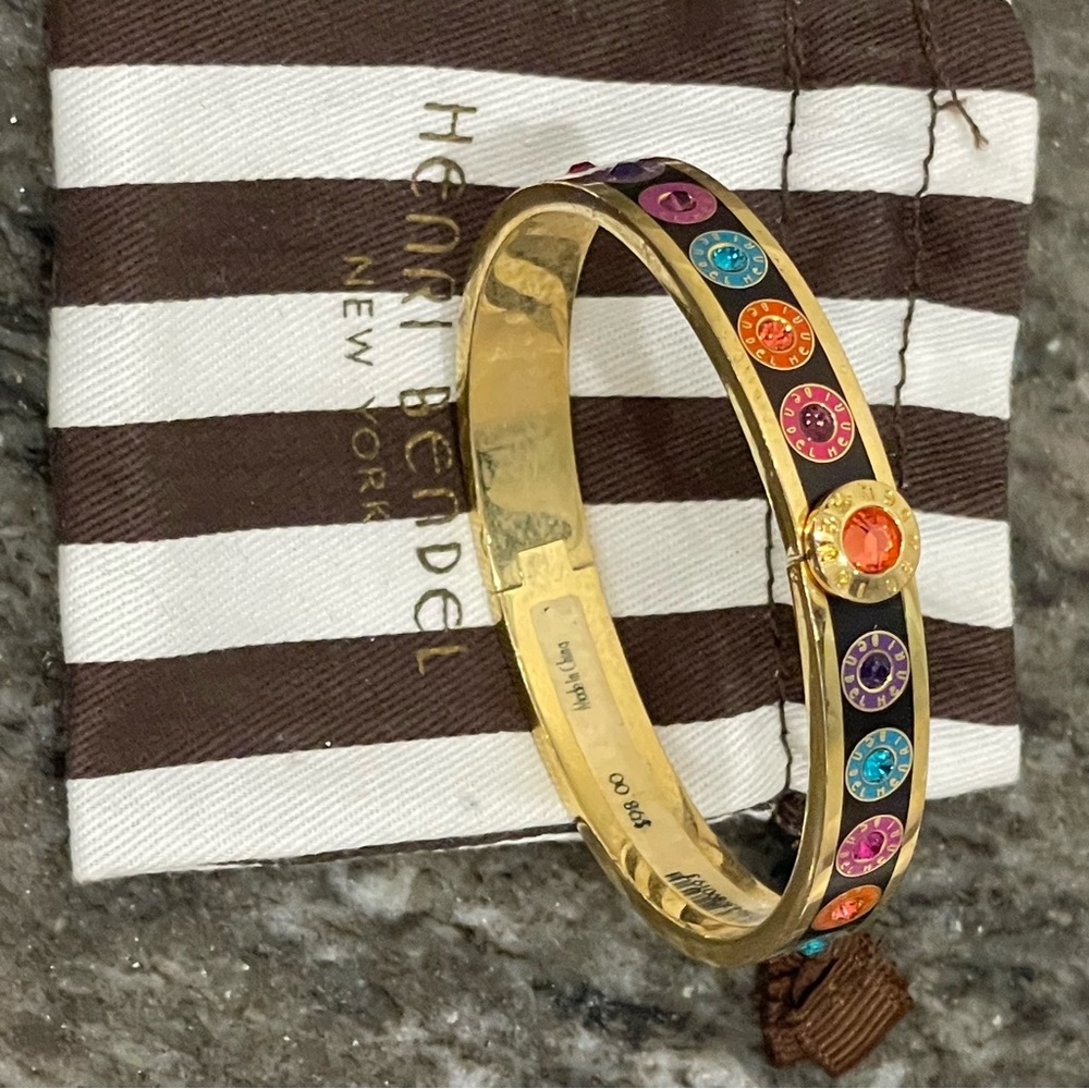 NWT Henri Bendel limited edition rare bangle gold multicolor rhinestone crystal